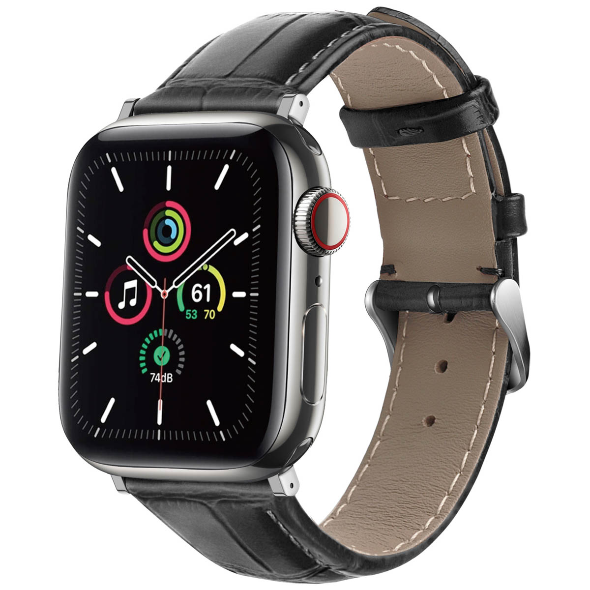 imoshion Krokodil-Lederarmband für Apple Watch | 38/40/41/42 mm - Schwarz