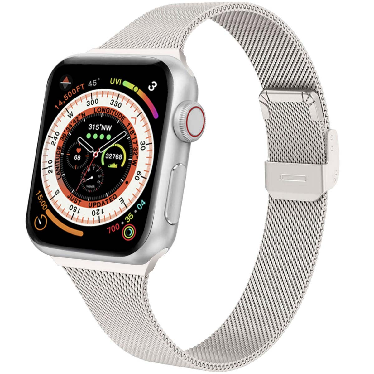 imoshion Milanaise Faltarmband für Apple Watch | 38/40/41/42 mm - Starlight