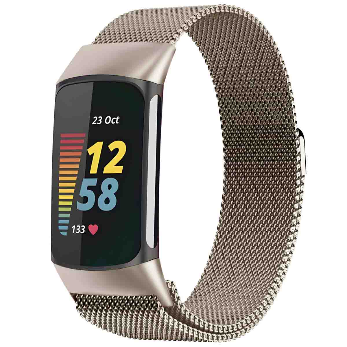 imoshion Magnetisches Milanaise Armband für das Fitbit Charge 5 - Größe S - Starlight