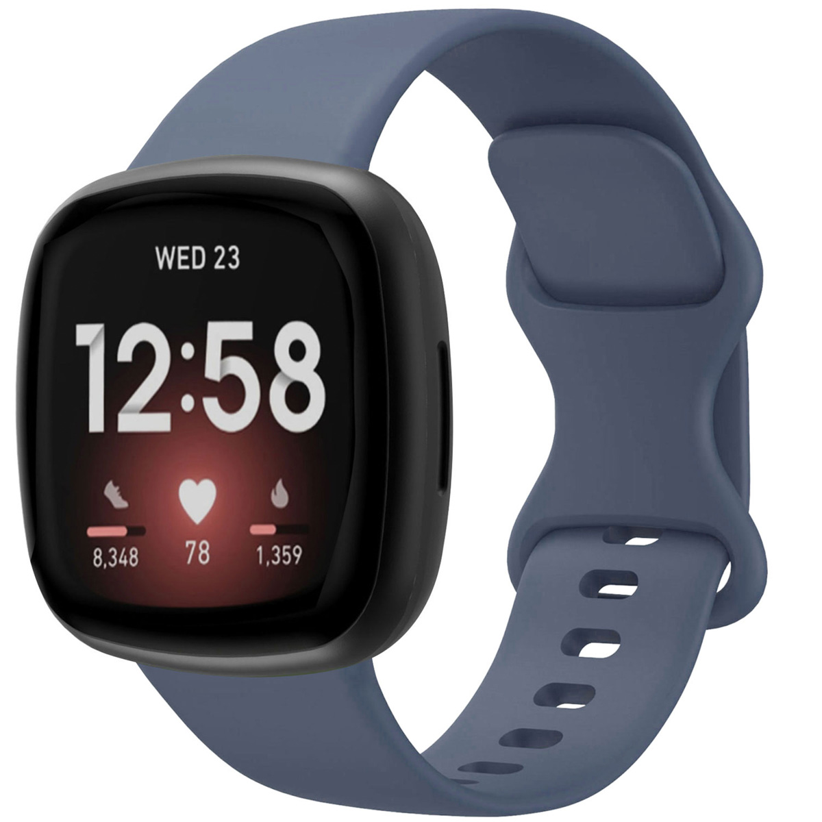 imoshion Silikon Sportarmband für Fitbit Versa 4 / 3 / Sense (2) - Dunkelblau