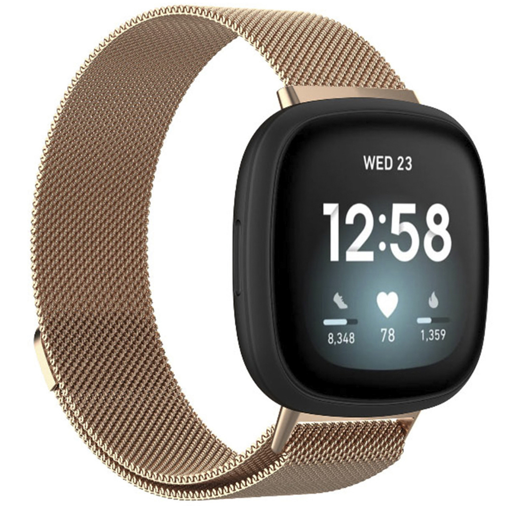 imoshion Magnetisches Milanaise Armband für das Fitbit Versa 4/ 3 / Sense (2) - Rosé gold