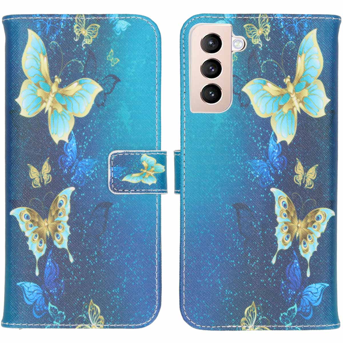 imoshion Design TPU Klapphülle für das Samsung Galaxy S21 Plus - Blue Butterfly