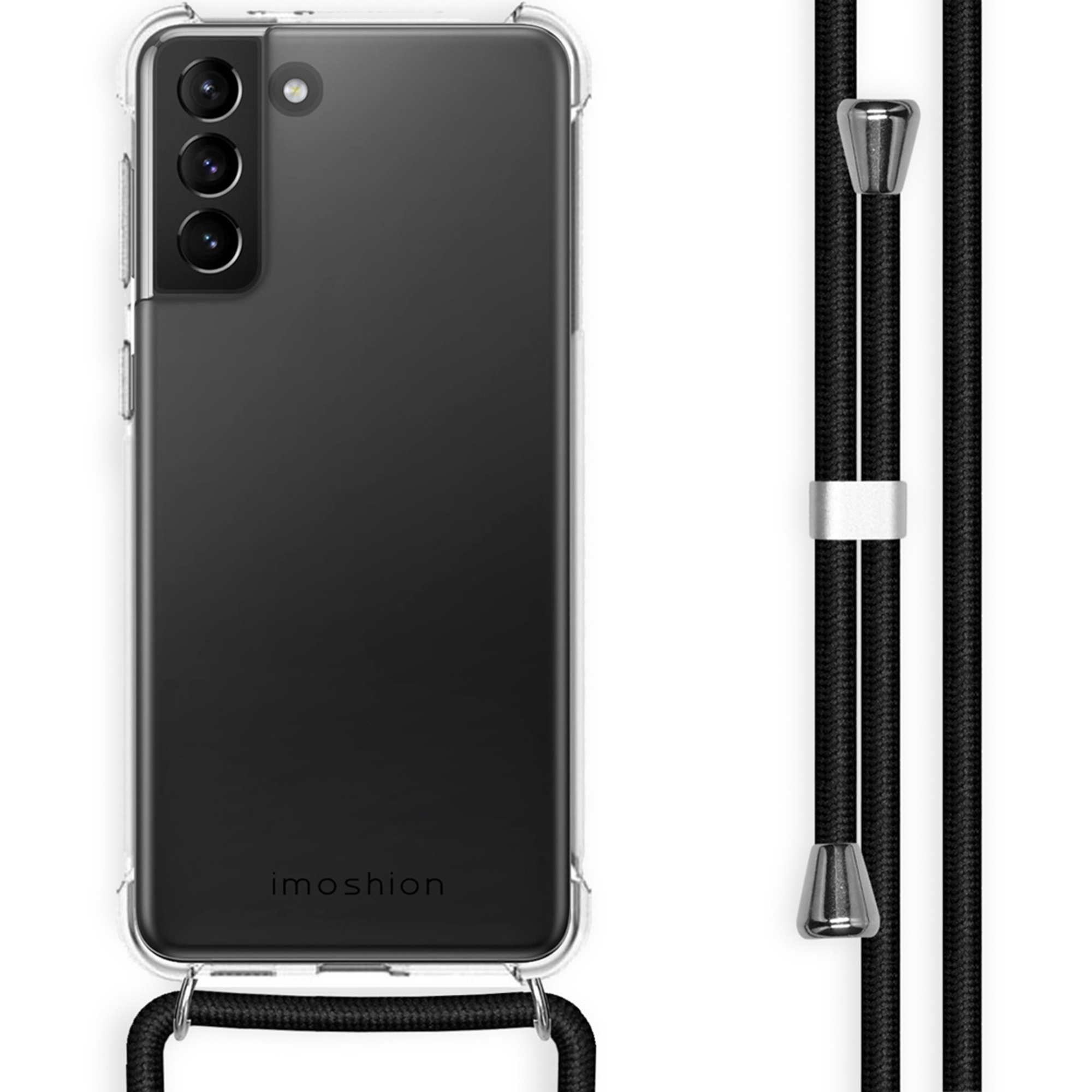 imoshion Transparentes Backcover mit Band für das Samsung Galaxy S21 Plus - Schwarz