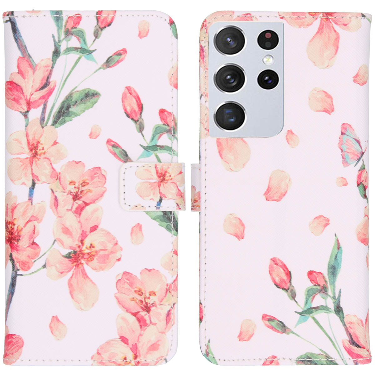 imoshion Design TPU Klapphülle für das Samsung Galaxy S21 Ultra - Blossom Watercolor