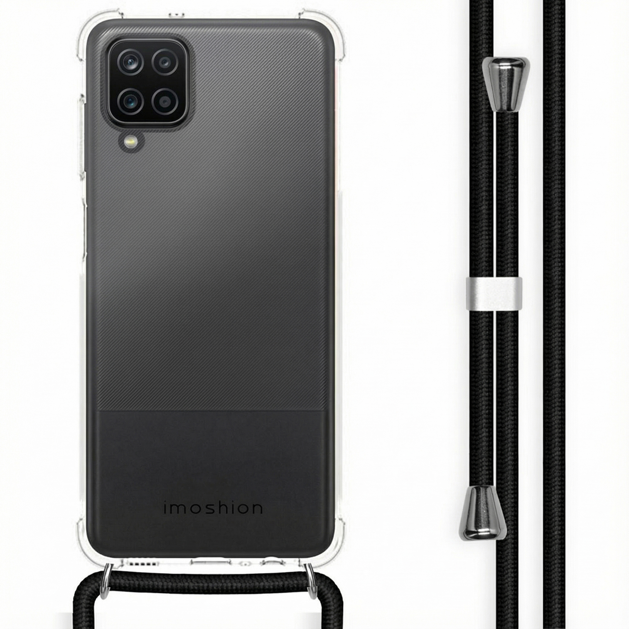 imoshion Transparentes Backcover mit Band für das Samsung Galaxy A12 - Schwarz