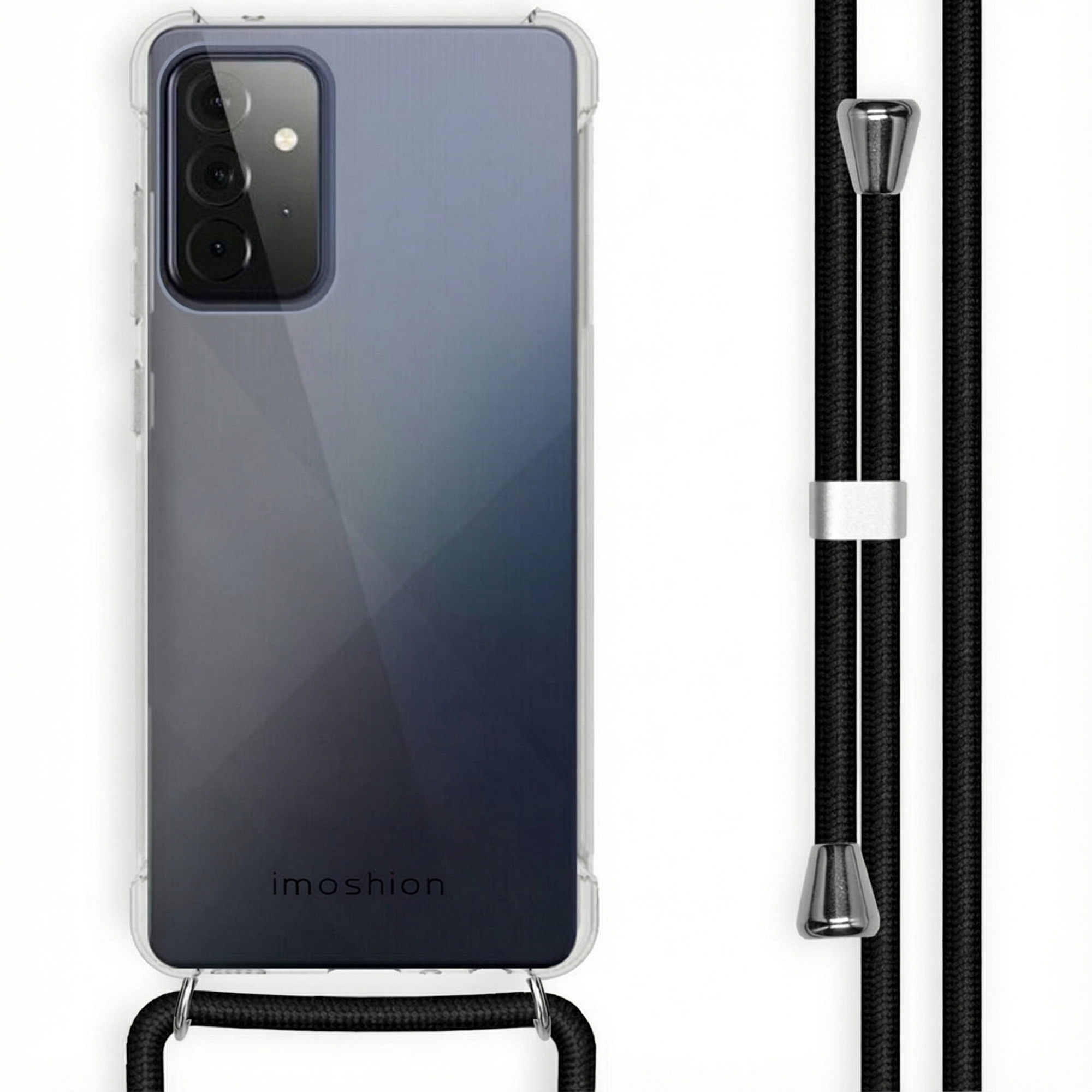 imoshion Transparentes Backcover mit Band für das Samsung Galaxy A72 - Schwarz