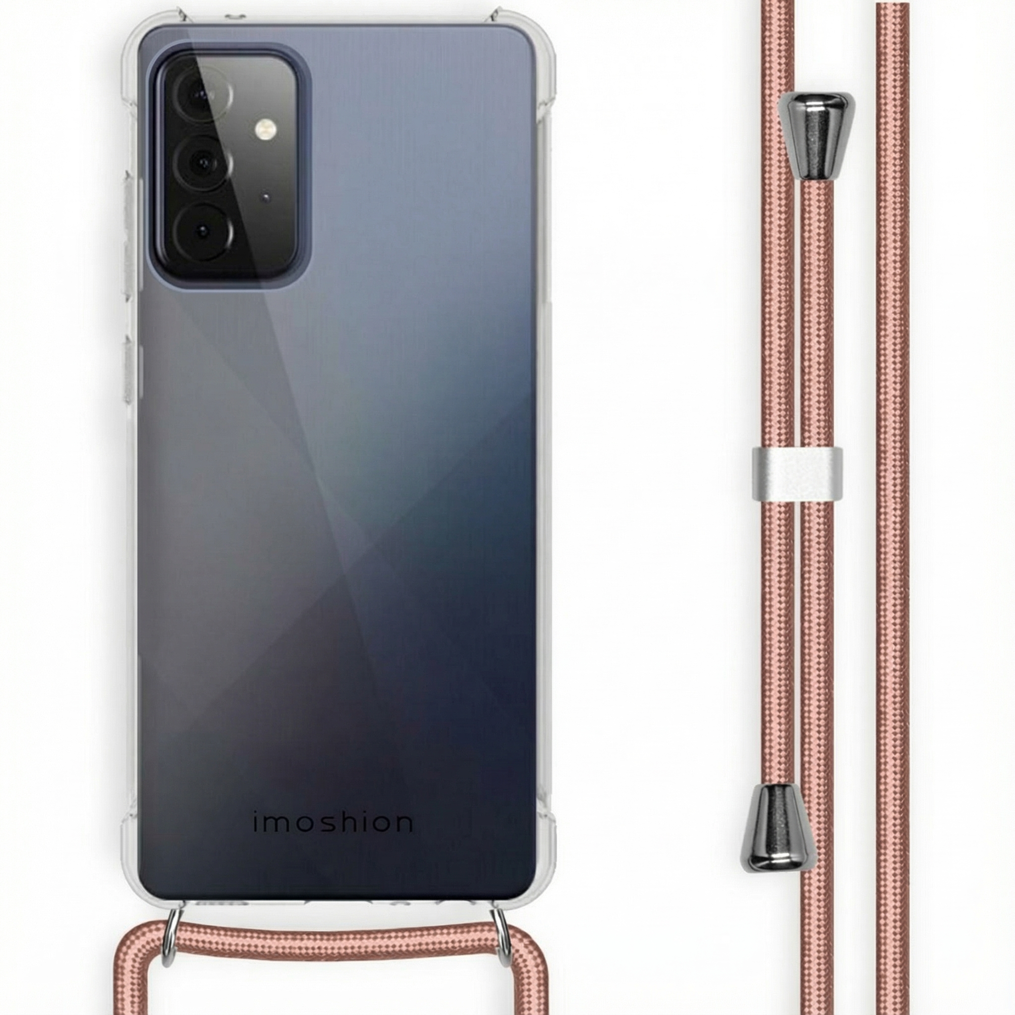 imoshion Transparentes Backcover mit Band für das Samsung Galaxy A72 - Rosé gold