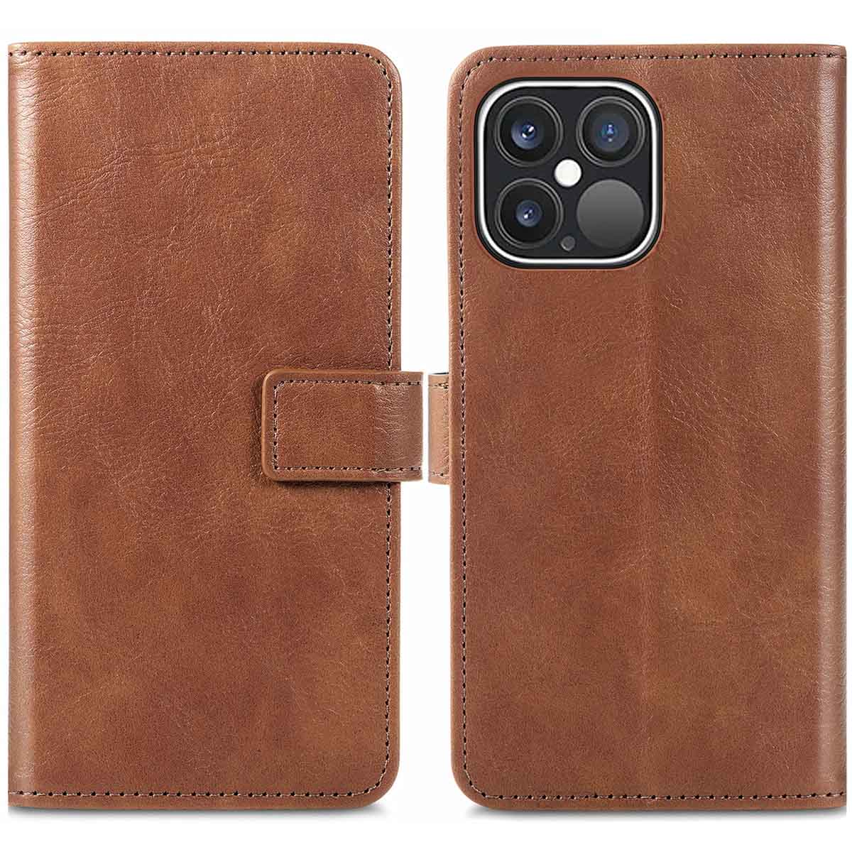 imoshion Luxuriöse Klapphülle für das Apple iPhone 13 Pro - Braun