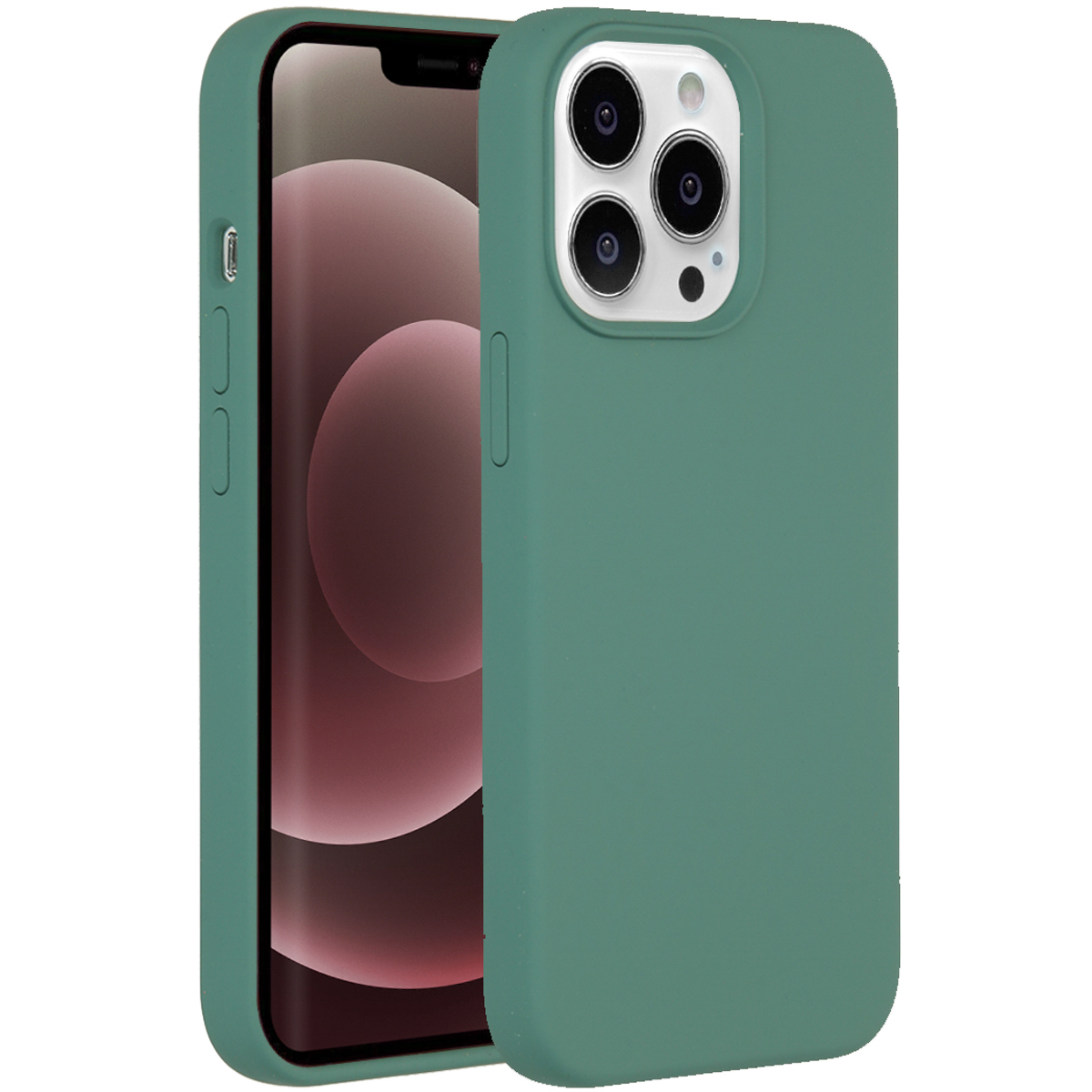 Accezz Liquid Silikoncase für das Apple iPhone 13 Pro Max - Dunkelgrün