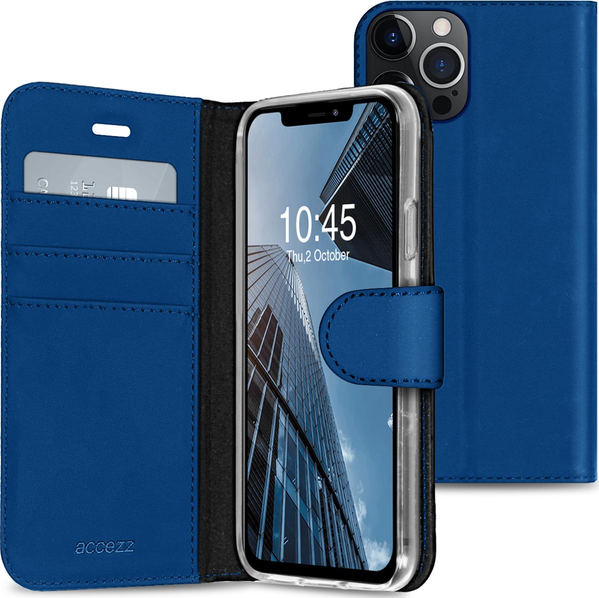 Accezz Wallet TPU Klapphülle für das Apple iPhone 13 Pro - Dunkelblau