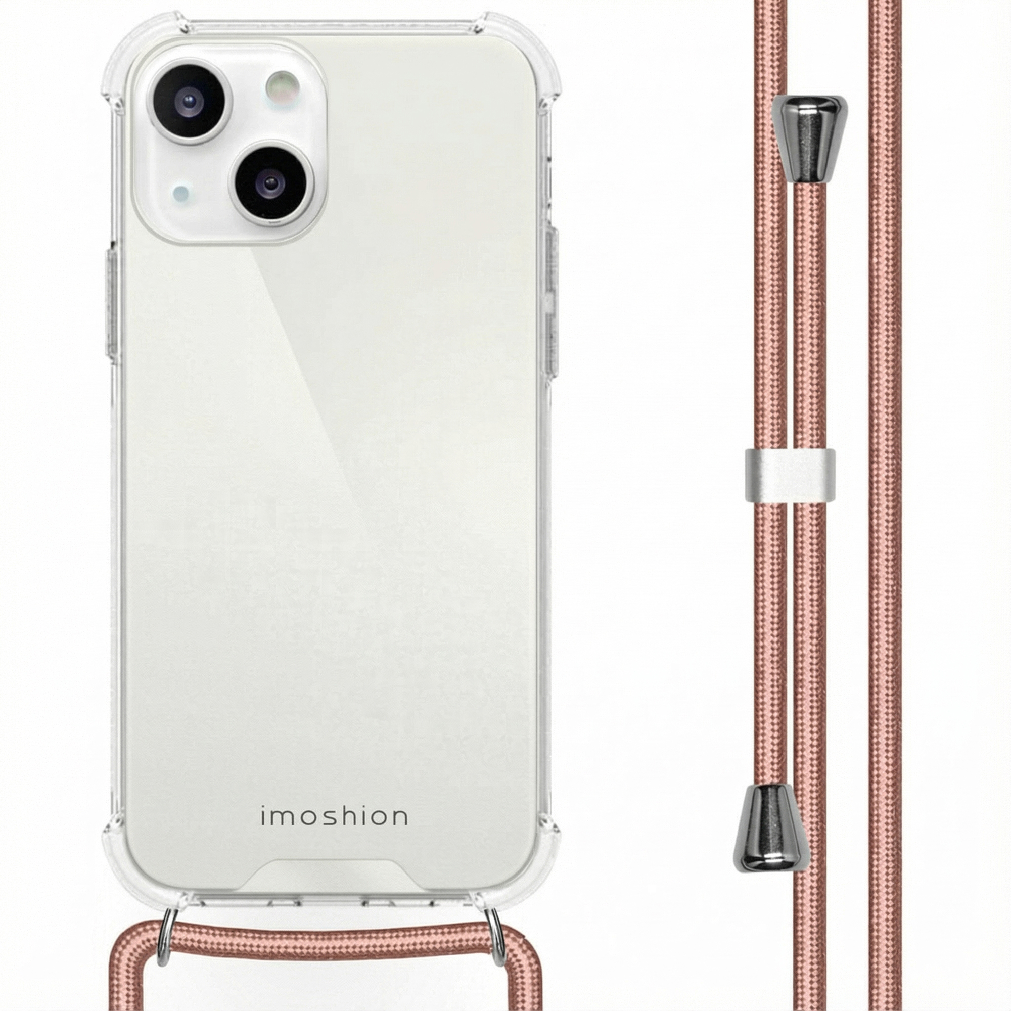 imoshion Transparentes Backcover mit Band für das Apple iPhone 13 - Rosé gold
