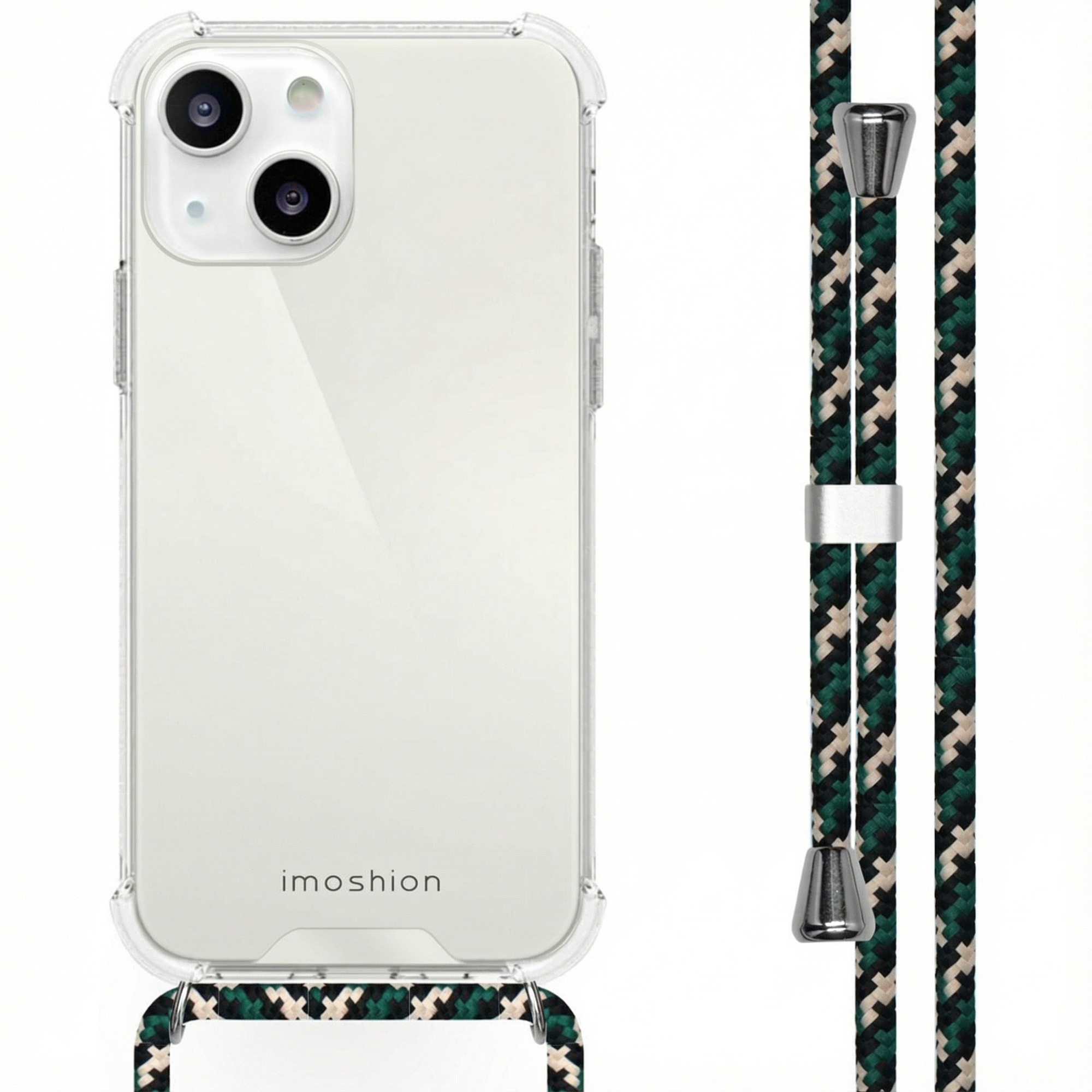 imoshion Transparentes Backcover mit Band für das Apple iPhone 13 - Green Multi Color