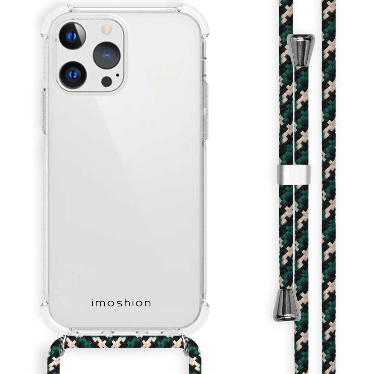 imoshion Transparentes Backcover mit Band für das Apple iPhone 13 Pro - Green Multi Color
