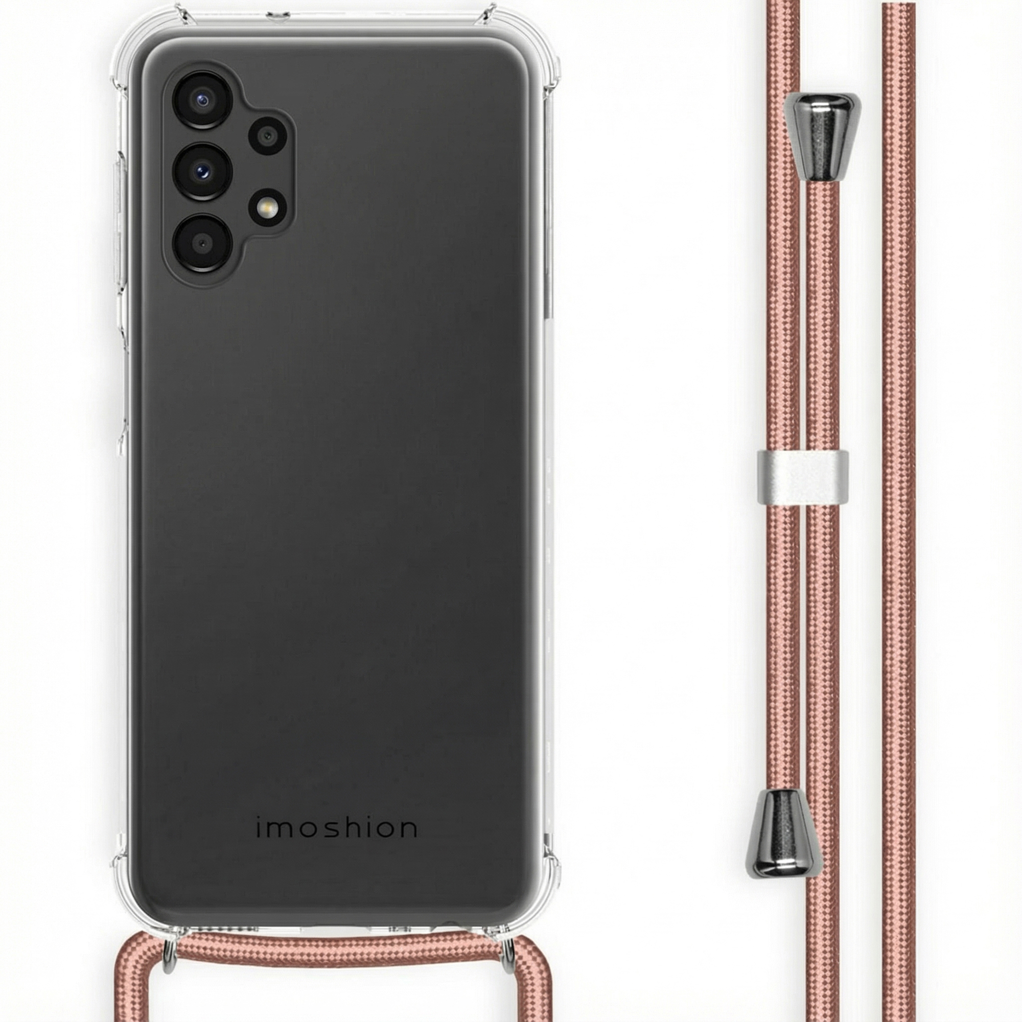imoshion Transparentes Backcover mit Band für das Samsung Galaxy A13 (4G) - Rosé gold