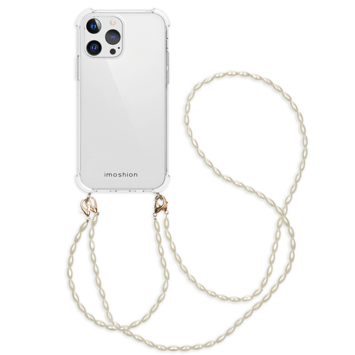 imoshion Handykette mit Perlen + Handgelenkschlaufe für das Apple iPhone 13 Pro - Transparent