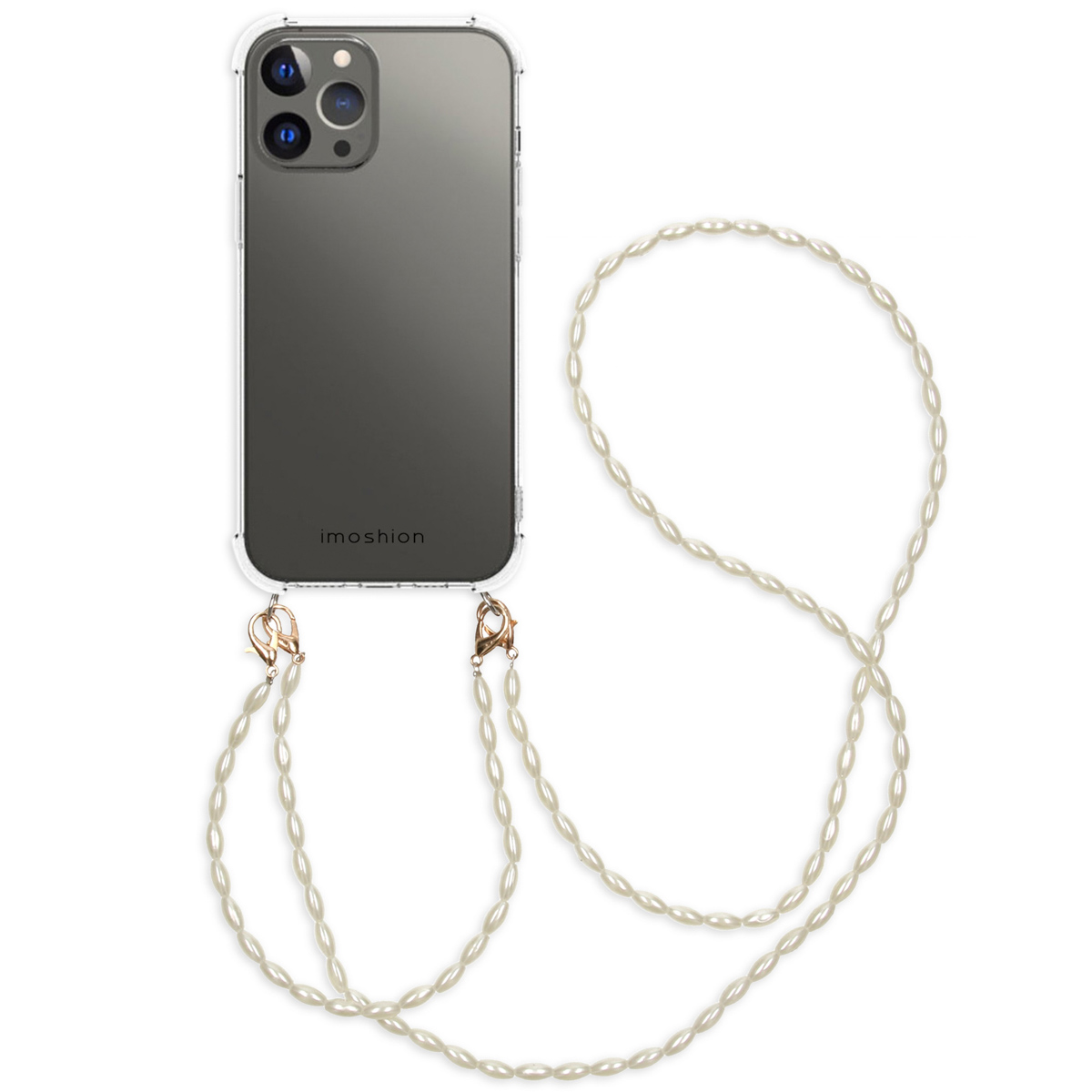 imoshion Handykette mit Perlen + Handgelenkschlaufe für das Apple iPhone 13 Pro Max - Transparent