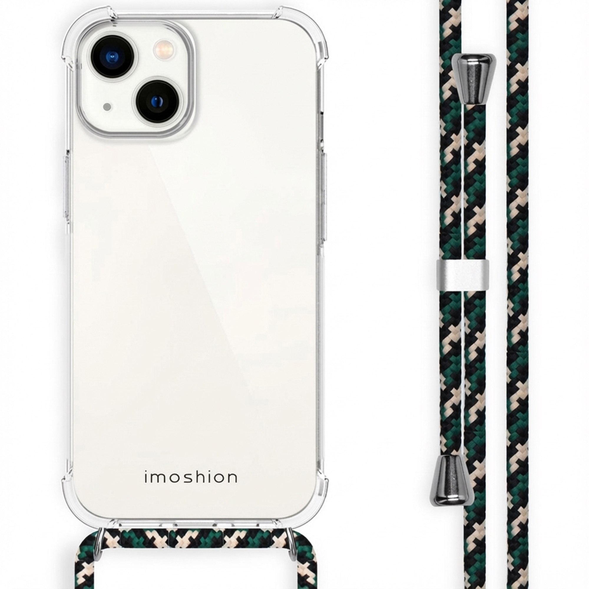 imoshion Transparentes Backcover mit Band für das Apple iPhone 14 - Green Multi Color