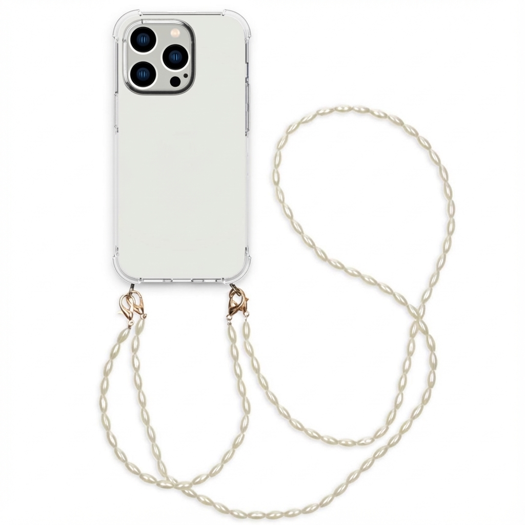 imoshion Handykette mit Perlen + Handgelenkschlaufe für das Apple iPhone 14 Pro - Transparent