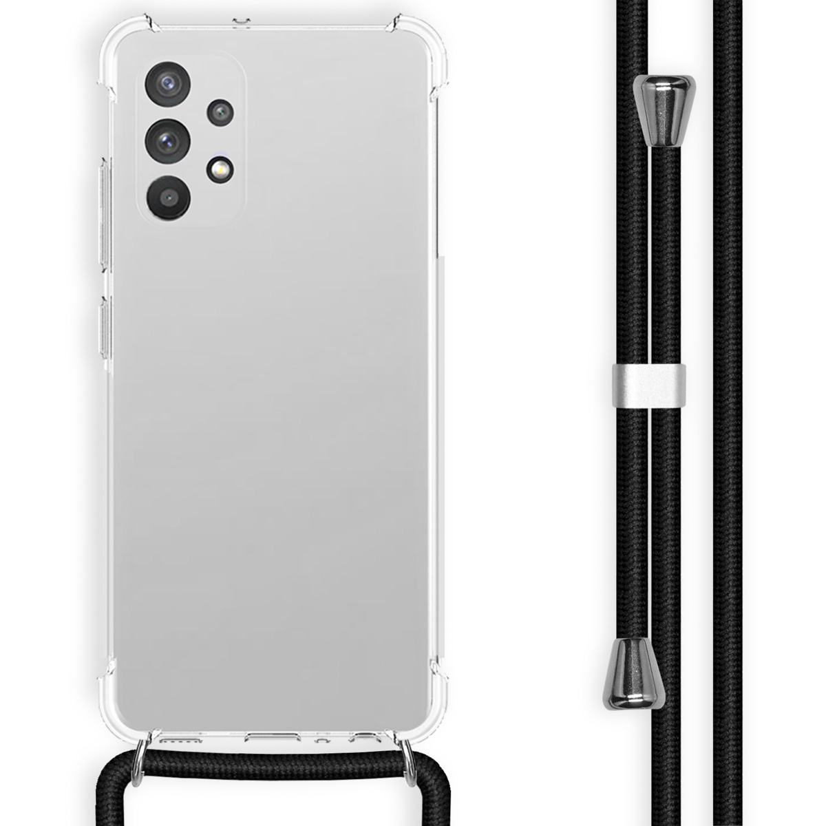 imoshion Transparentes Backcover mit Band für das Samsung Galaxy A32 (4G) - Schwarz
