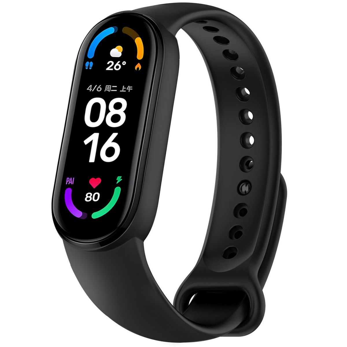 imoshion Silikon Sportarmband für Xiaomi Mi Band 5 / 6 - Schwarz