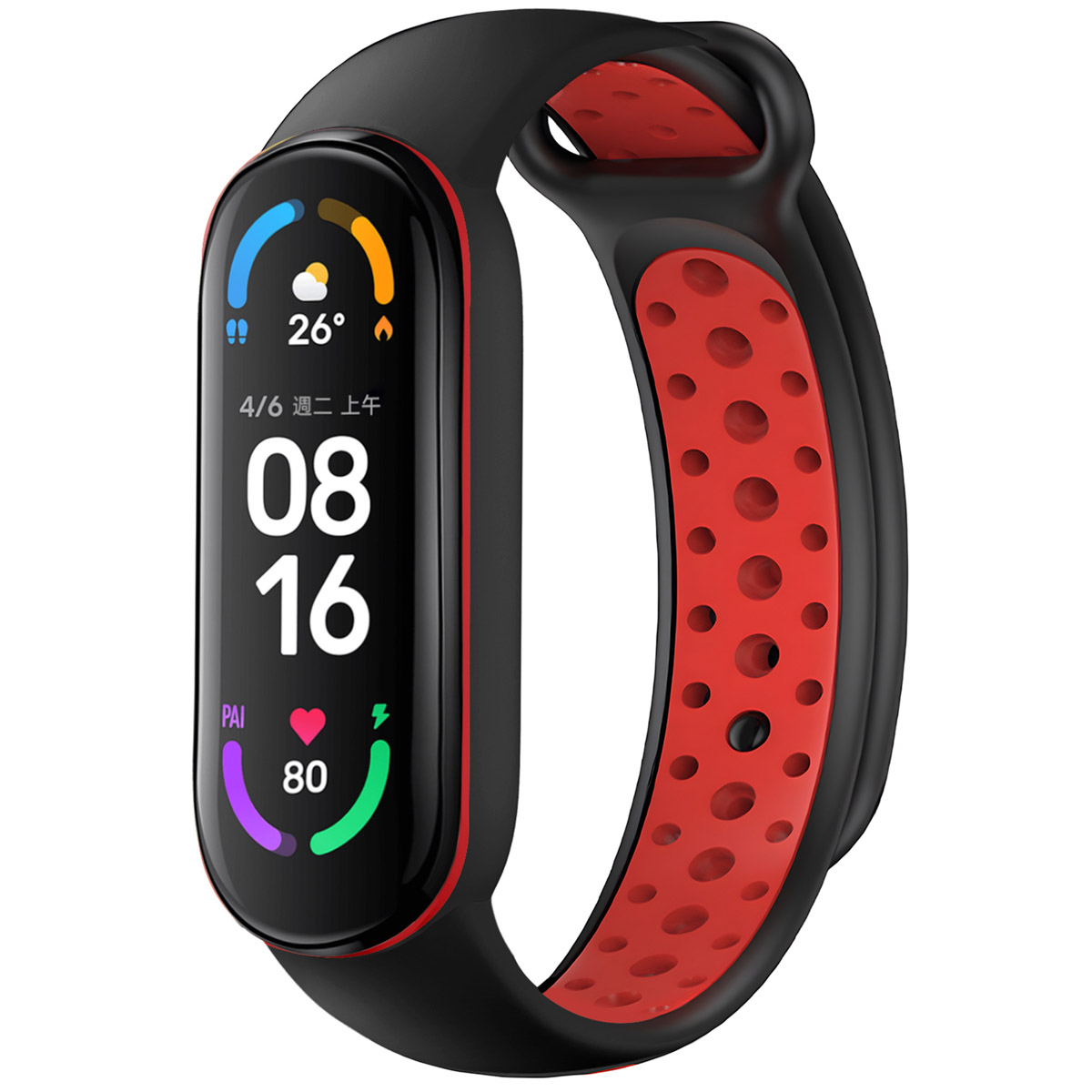imoshion Pr2202 für Xiaomi Mi Band 5 / 6 - Black / Red