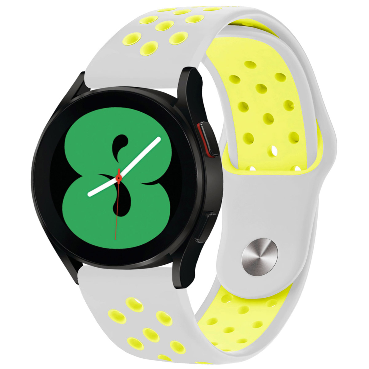 imoshion Silikon-Sportarmband - Universelle 20 mm Anschluss - Light Grey & Neon Yellow