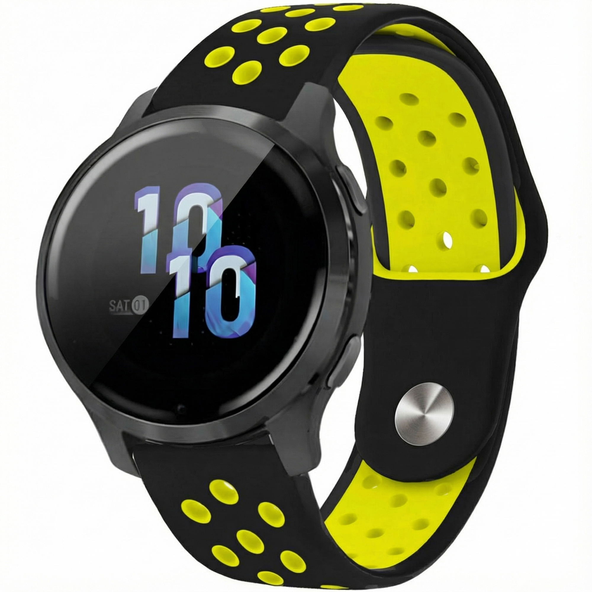 imoshion Silikon-Sportarmband - Universelle 22 mm Anschluss - Black & Neon Yellow