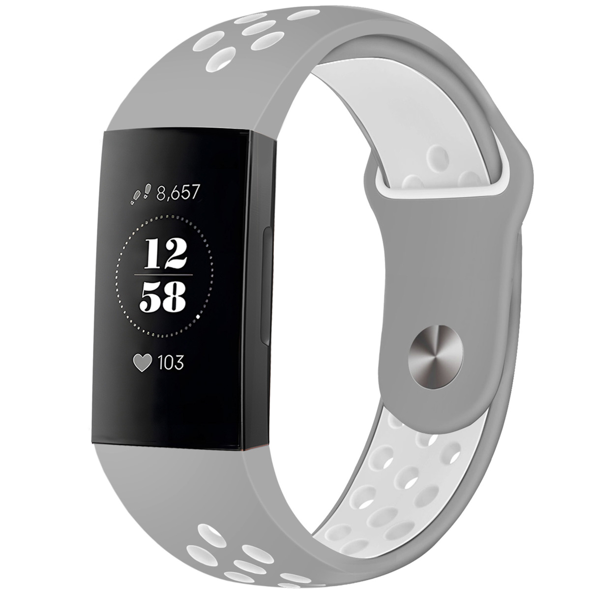 imoshion Pr2198 für Fitbit Charge 3 / 4 - Grey & White