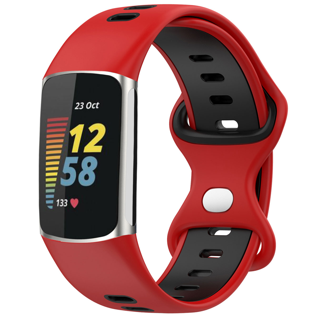 imoshion Silikon Sport⁺ Armband für Fitbit Charge 5 / 6 - Red & Black