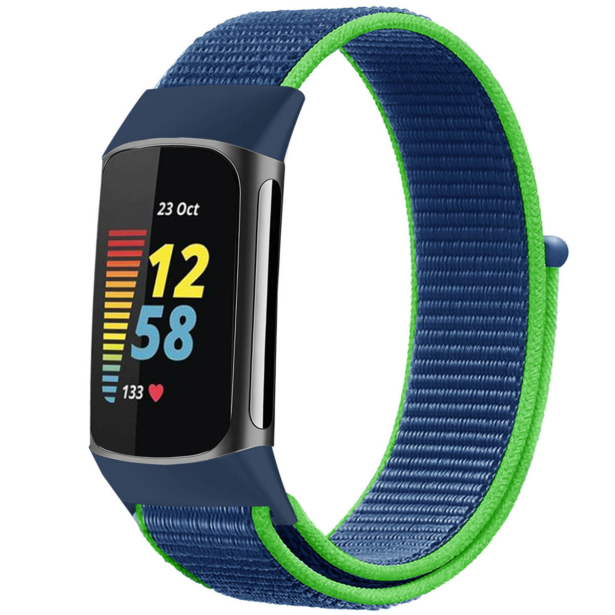 imoshion Nylonarmband für das Fitbit Charge 5 - Größe S - Blue & Green
