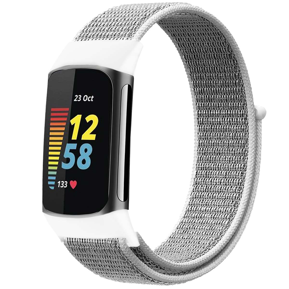 imoshion Nylonarmband für das Fitbit Charge 5 - Größe S - Hellgrau