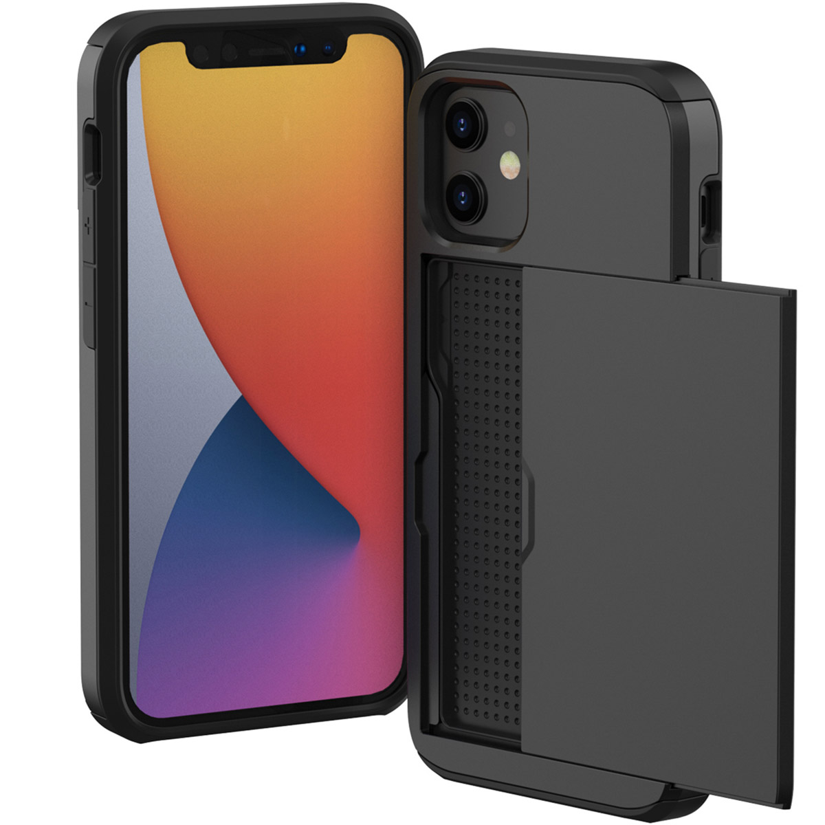 imoshion Backcover mit Kartenfach für das Apple iPhone 12 Mini - Schwarz