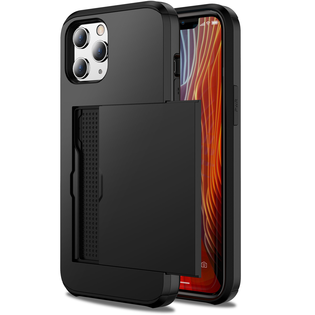 imoshion Backcover mit Kartenfach für das Apple iPhone 12 (Pro) - Schwarz