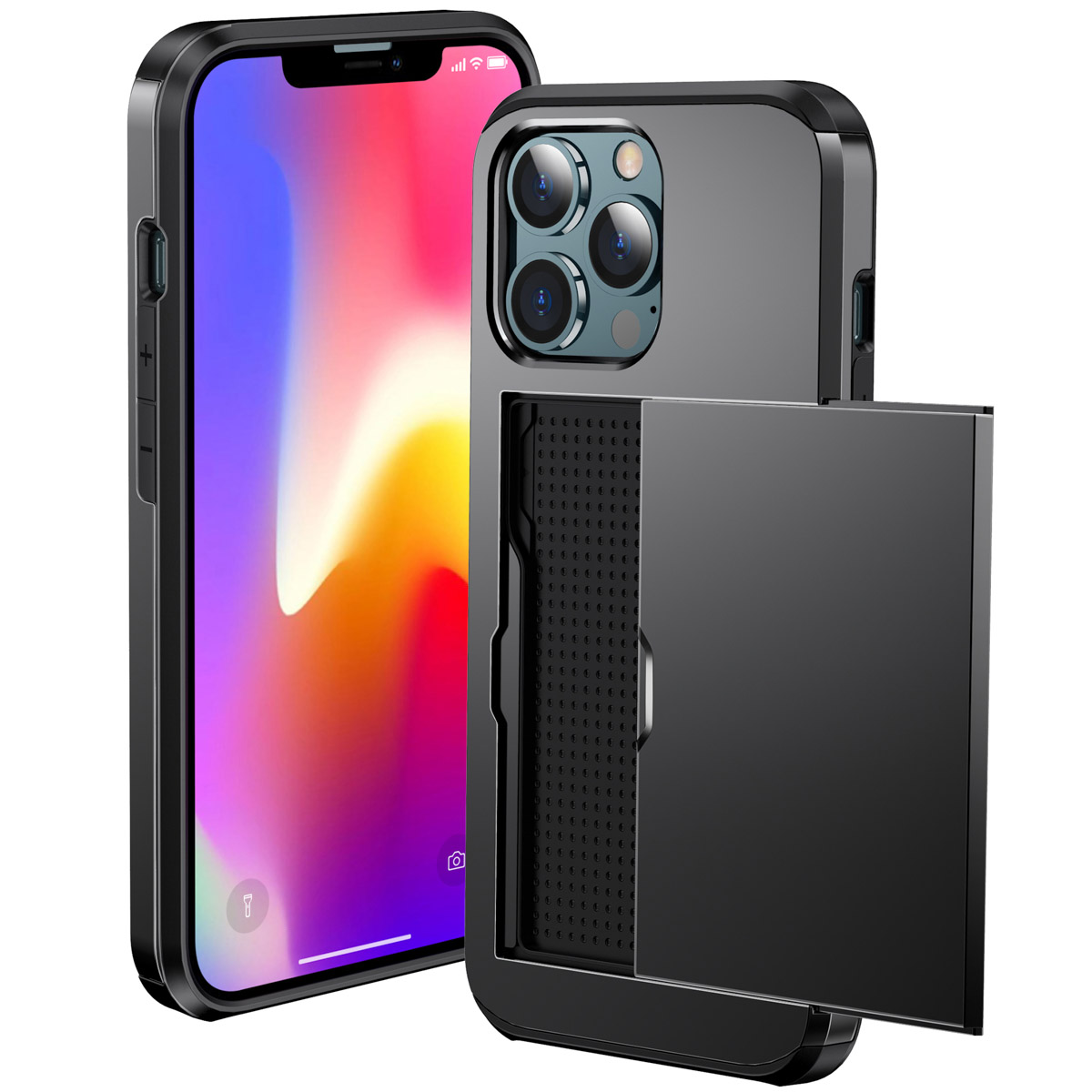 imoshion Backcover mit Kartenfach für das Apple iPhone 13 Pro - Schwarz