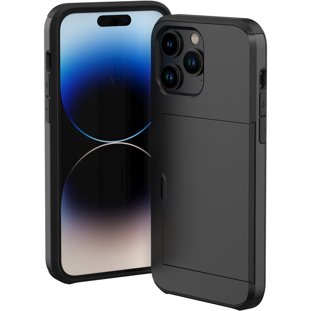 imoshion Backcover mit Kartenfach für das Apple iPhone 14 Pro Max - Schwarz