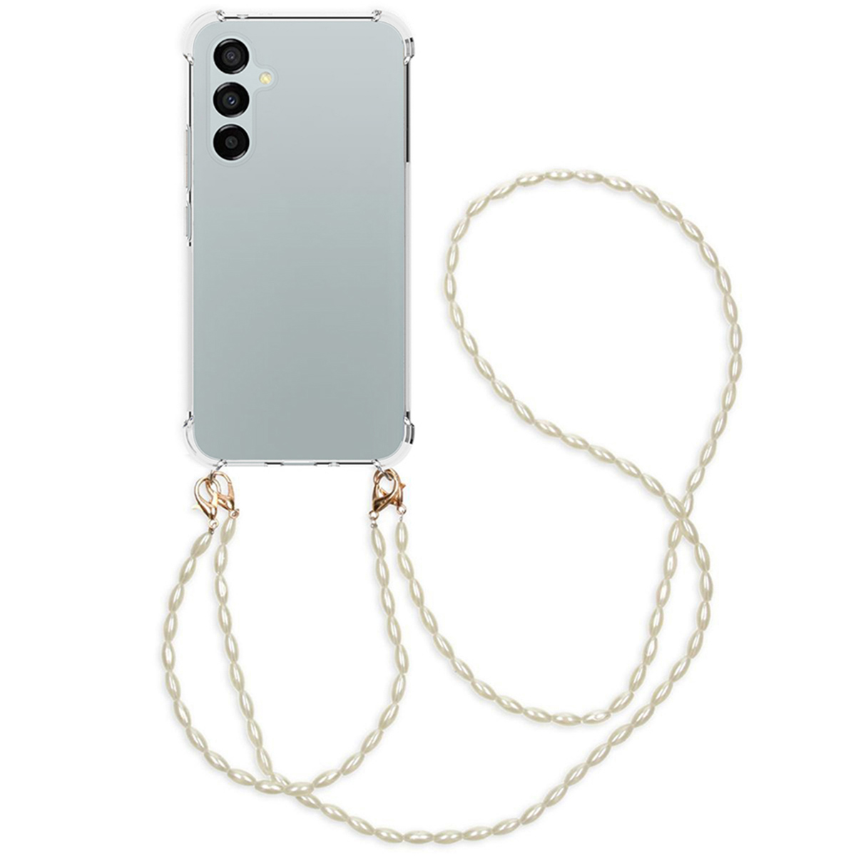 imoshion Handykette mit Perlen + Handgelenkschlaufe für das Samsung Galaxy A54 (5G) - Transparent