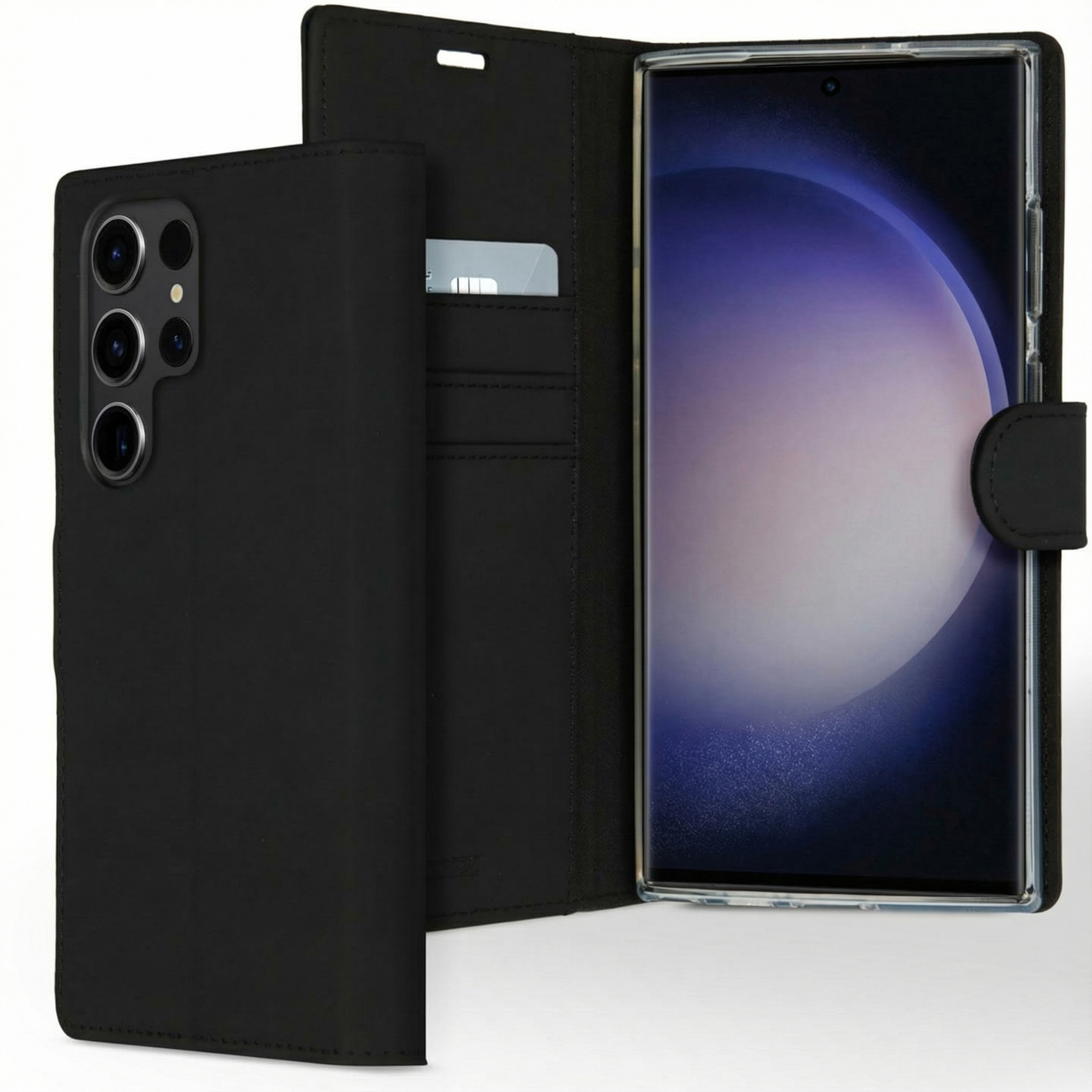 Accezz Wallet TPU Klapphülle für das Samsung Galaxy S23 Ultra - Schwarz
