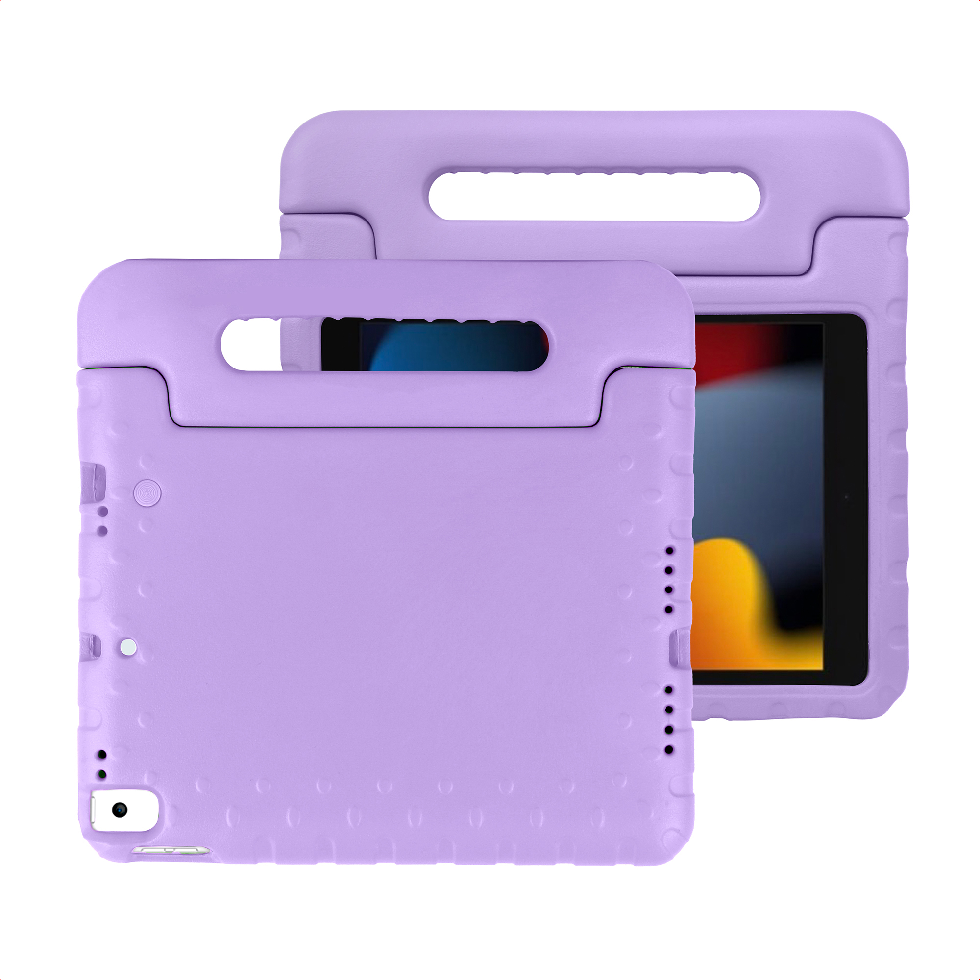 imoshion Schutzhülle mit Handgriff kindersicher für das Apple iPad 9 (2021) 10.2 Zoll / iPad 8 (2020) 10.2 Zoll / iPad 7 (2019) 10.2 Zoll - Lila