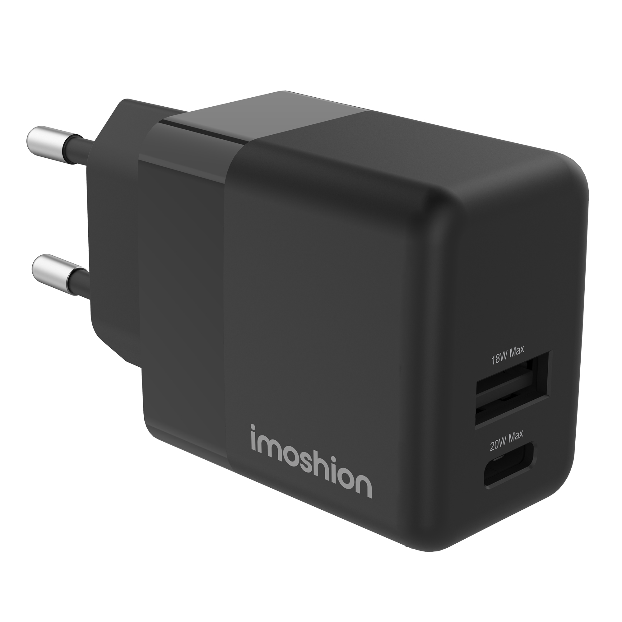 imoshion Wandladegerät - Ladegerät - USB-C- und USB-Anschluss - Power Delivery - 20 Watt - Schwarz