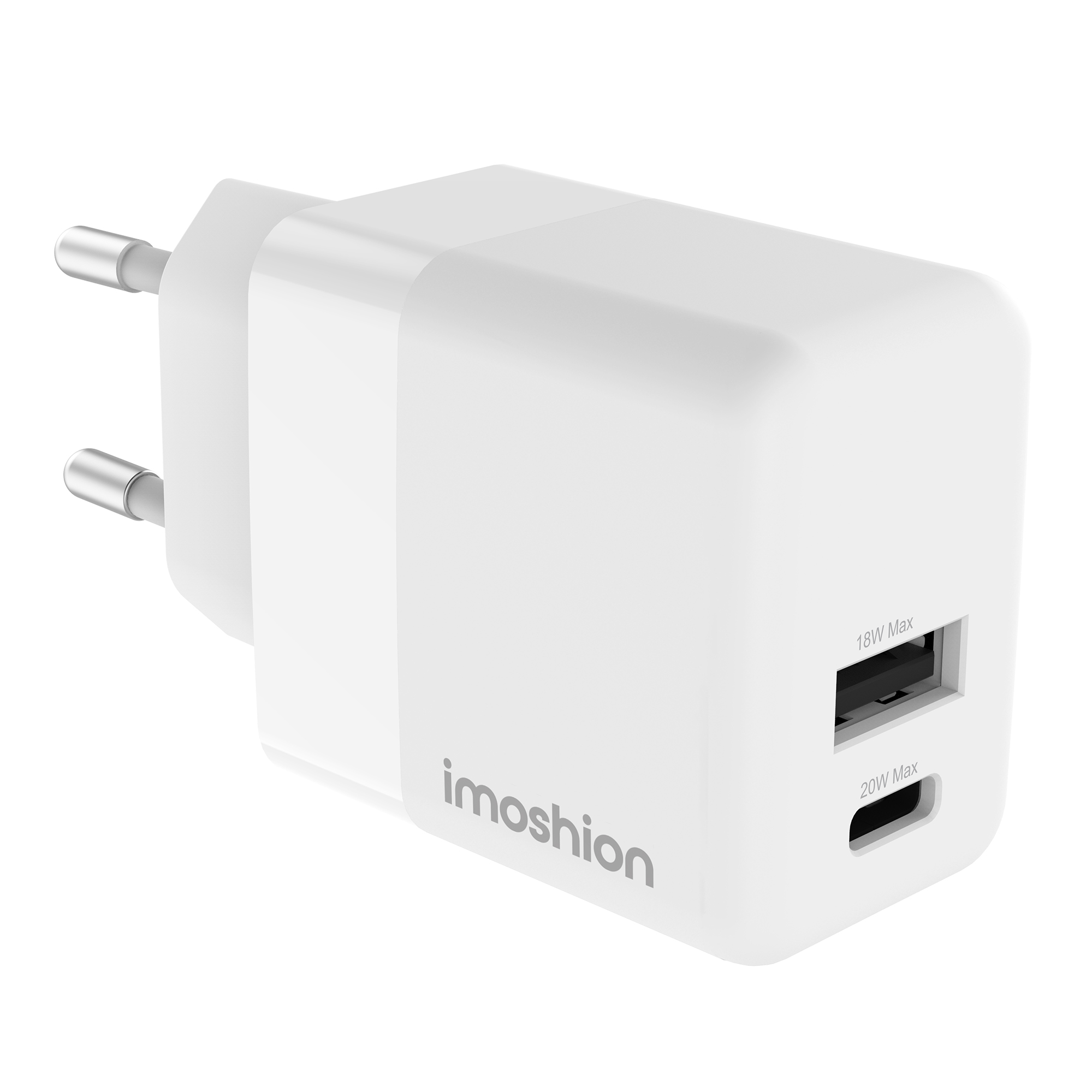 imoshion Wandladegerät - Ladegerät - USB-C- und USB-Anschluss - Power Delivery - 20 Watt - Weiß