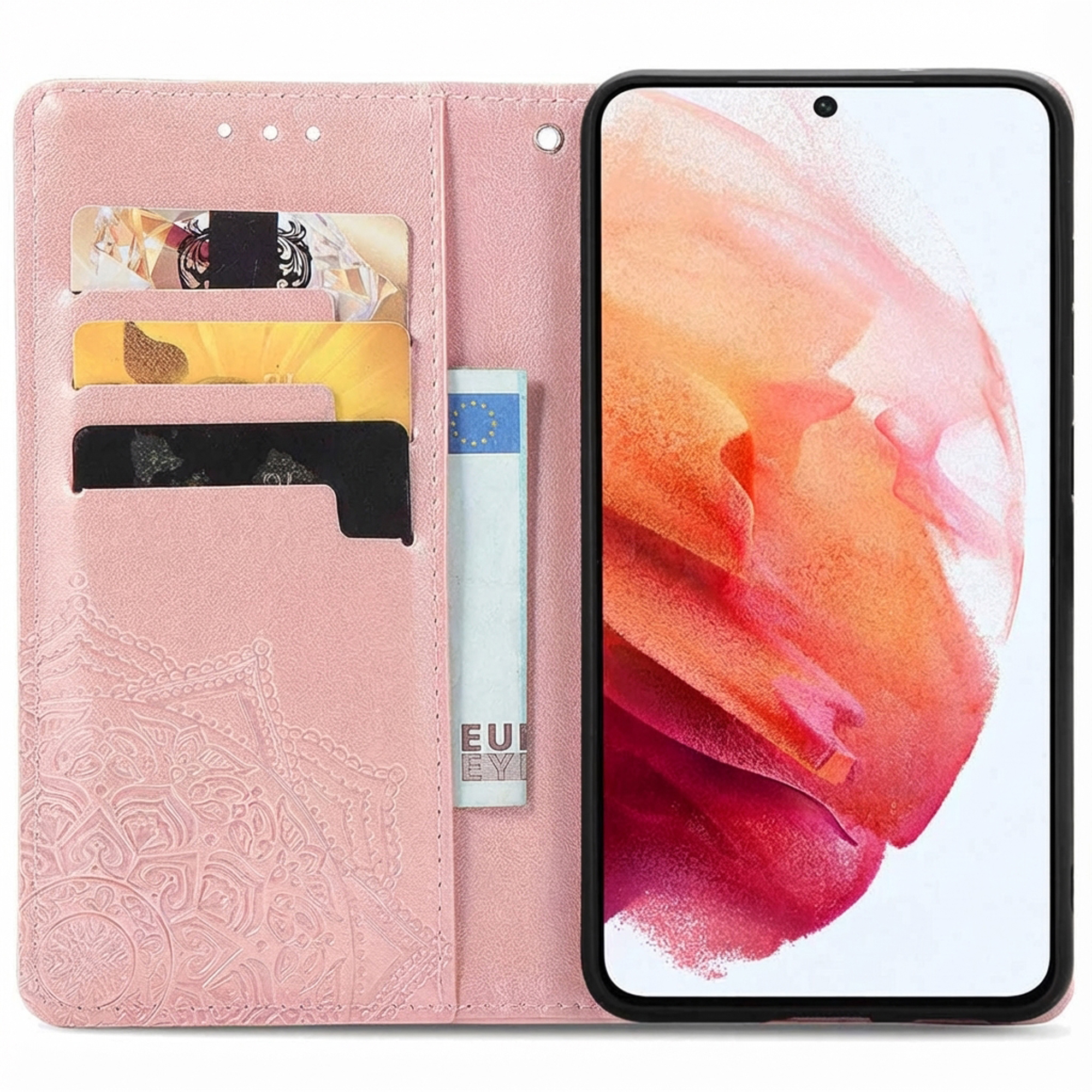 imoshion Mandala Klapphülle für das Samsung Galaxy S21 FE - Rosé gold