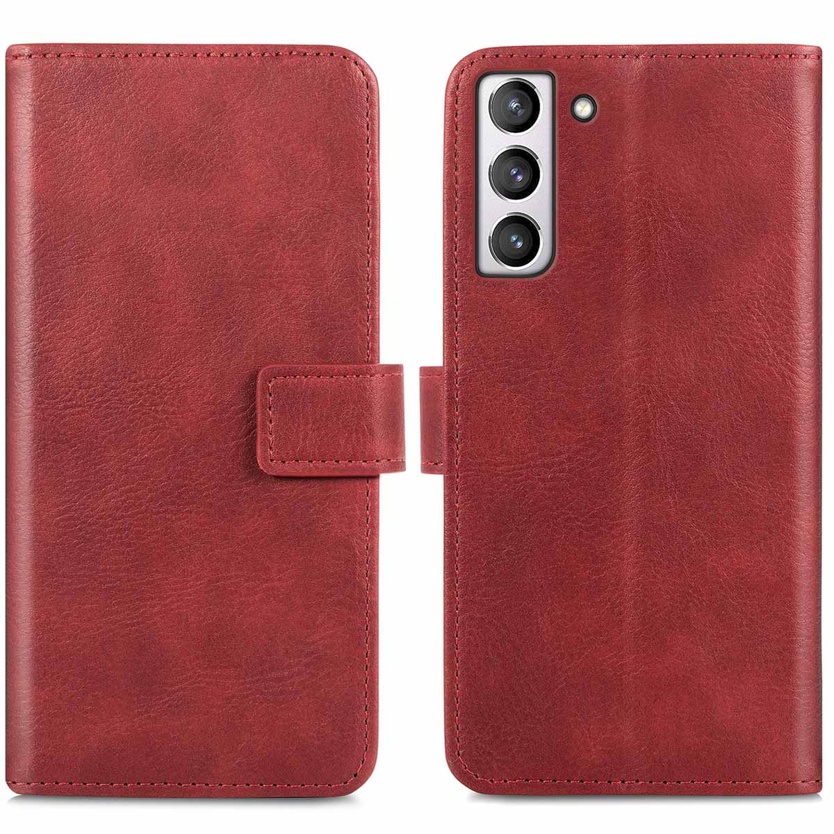 imoshion Luxuriöse Klapphülle für das Samsung Galaxy S21 FE - Rot