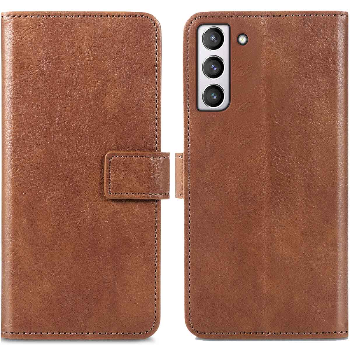 imoshion Luxuriöse Klapphülle für das Samsung Galaxy S21 FE - Braun