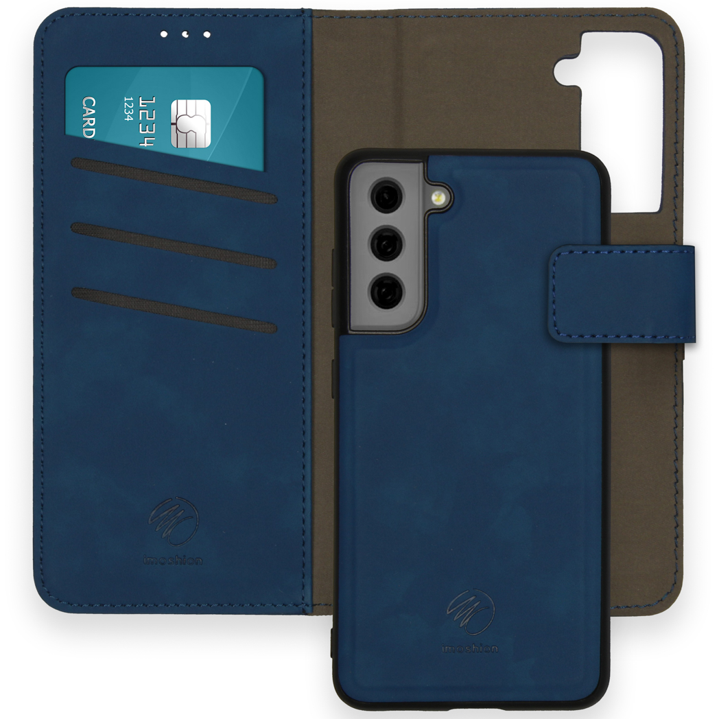 imoshion Entfernbare 2-1 Luxus Klapphülle für das Samsung Galaxy S21 FE - Blau