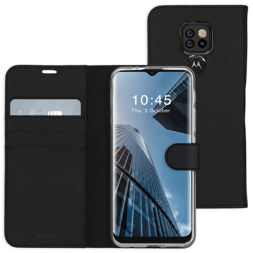 Accezz Wallet TPU Klapphülle für das Motorola Moto E7 Plus / G9 Play - Schwarz