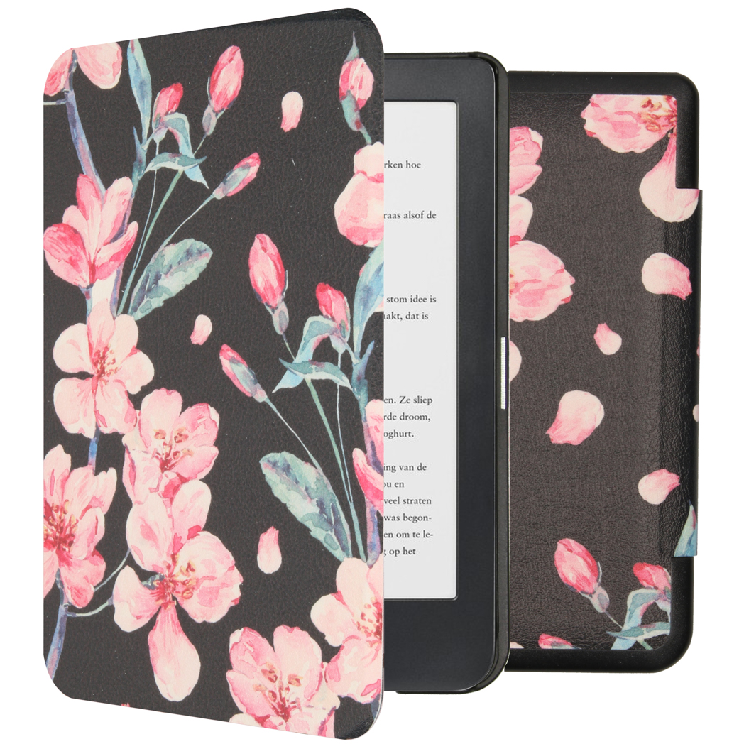 imoshion Design Slim Hard Case Klapphülle für das Kobo Clara HD - Blossom Watercolor Black