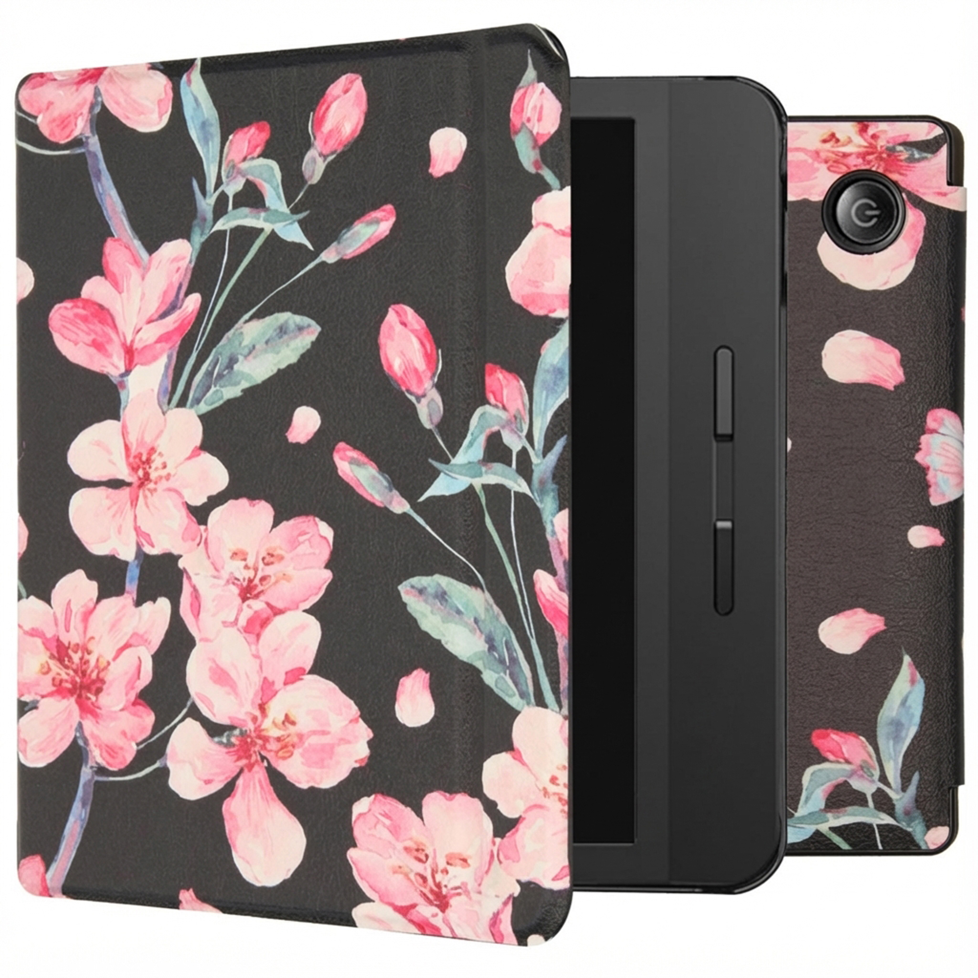 imoshion Design Slim Hard Case Sleepcover mit Stand für das Tolino Vision 5 - Blossom Watercolor Black