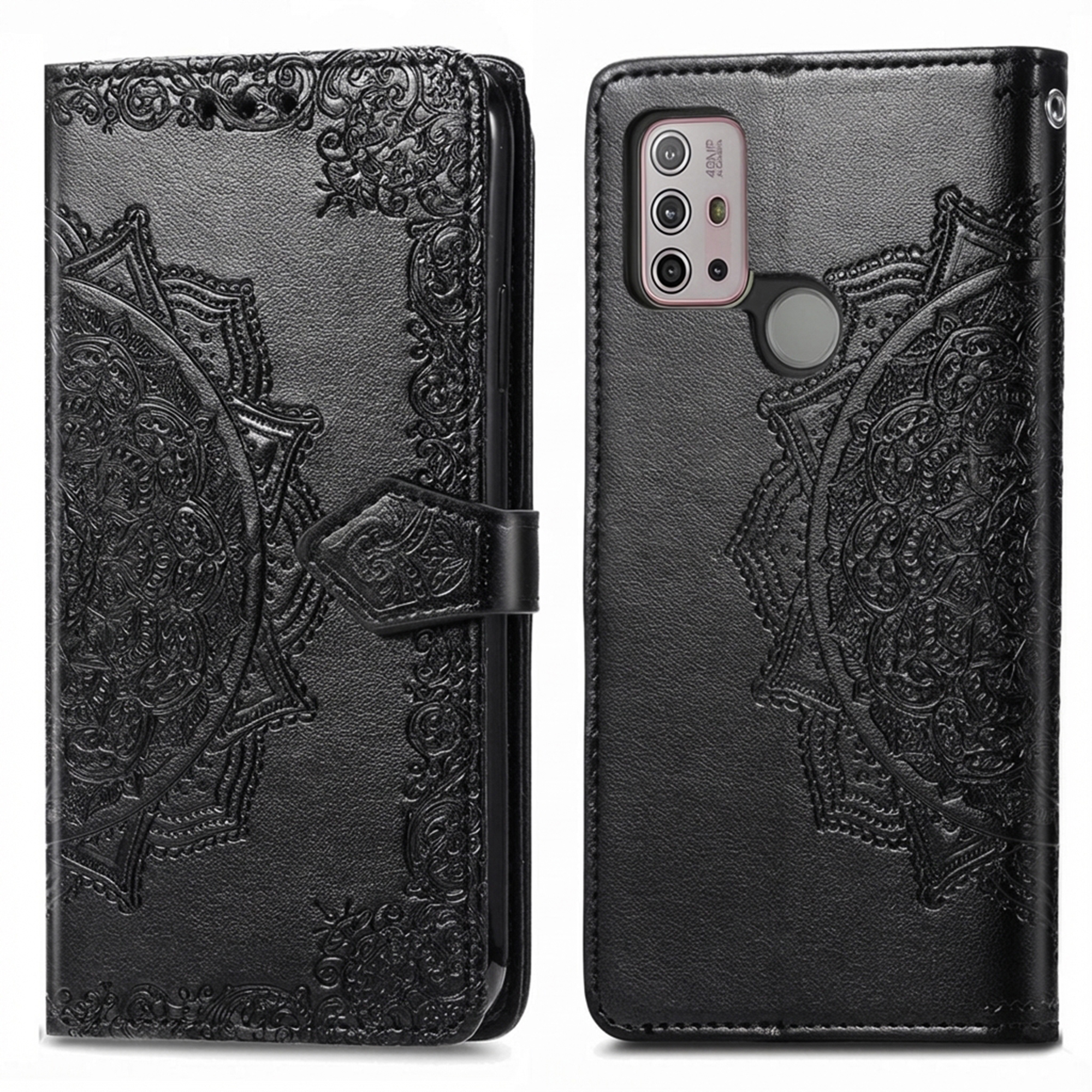 imoshion Mandala Klapphülle für das Motorola Moto G30 / G20 / G10 (Power) - Schwarz