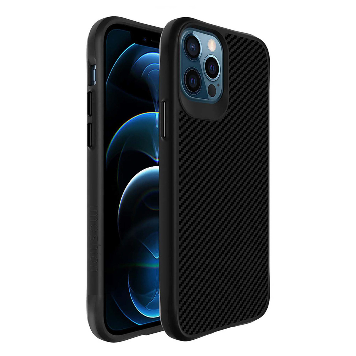 imoshion Rugged Hybrid Carbon Case für das Apple iPhone 12 (Pro) - Schwarz