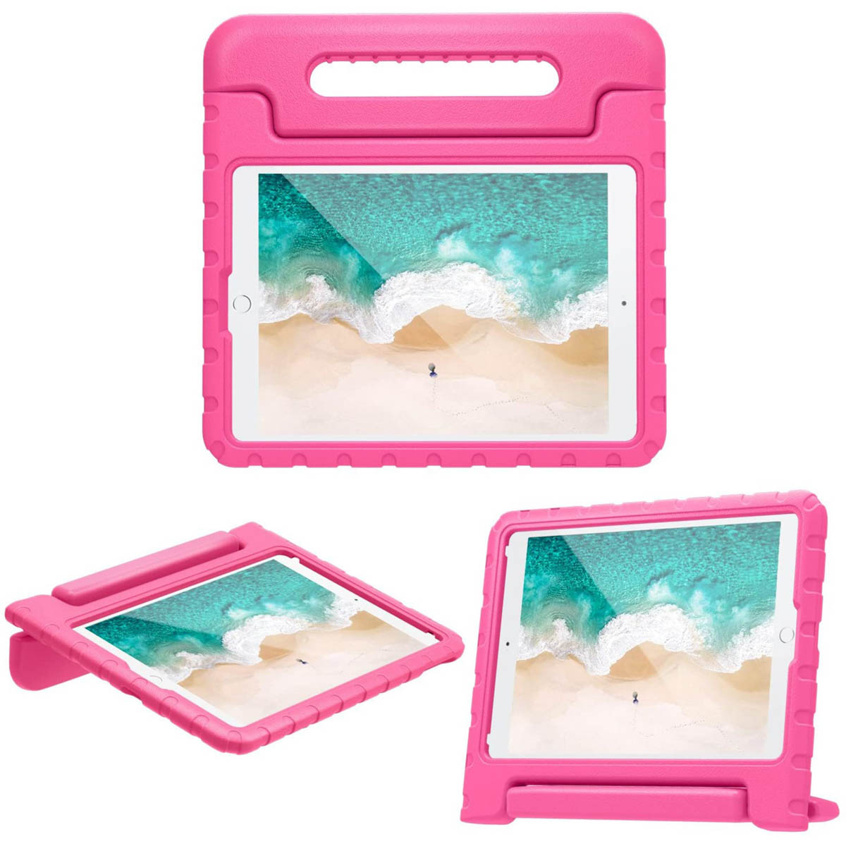 Accezz SchutzHülle mit Handgriff kindersicher für das Apple iPad 9 (2021) 10.2 Zoll / iPad 8 (2020) 10.2 Zoll / iPad 7 (2019) 10.2 Zoll - Rosa